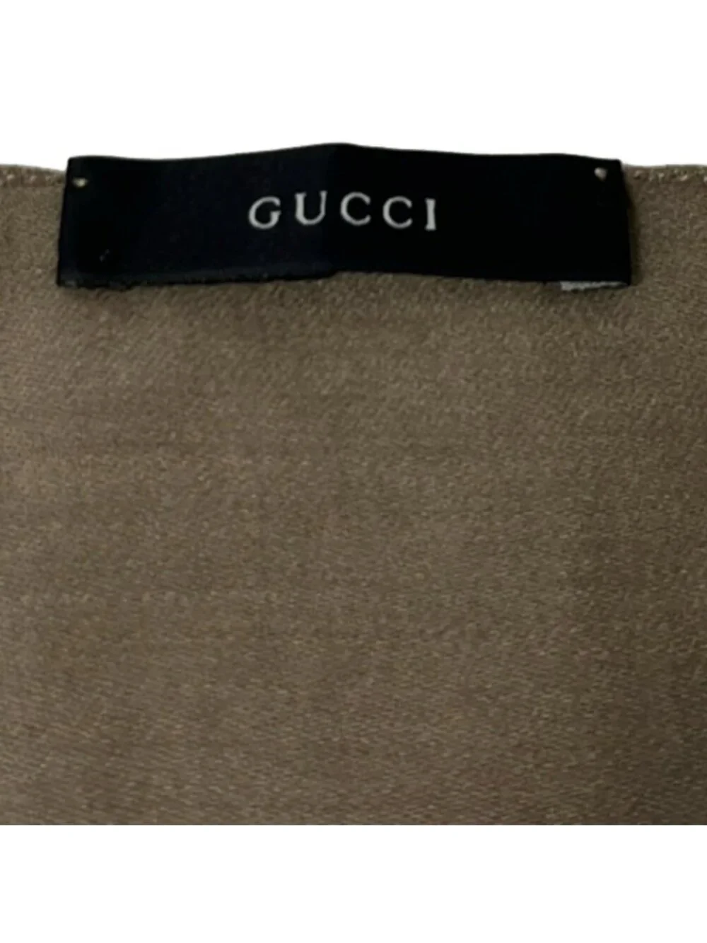 Gucci Shawl Gray Beige GG Pattern Wool Silk Scarf